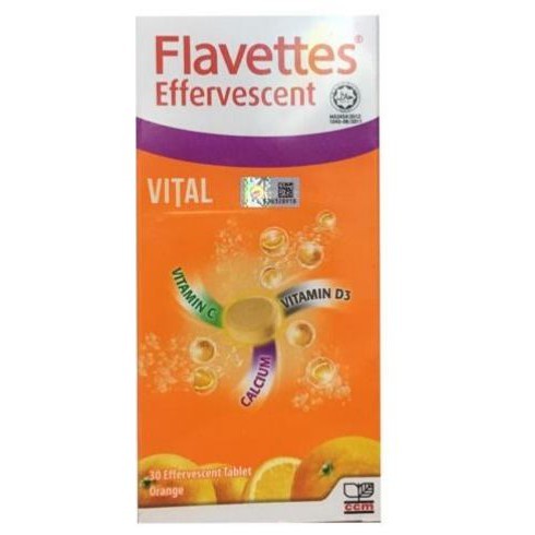 Flavettes Vital Effervescent Vitamin C 1000mg With Calcium 30tab Bx Shopee Malaysia