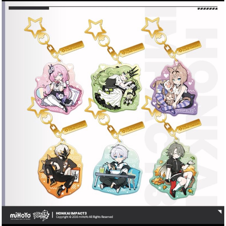 OFFICIAL Honkai Impact 3rd Chibi Flame-Chasers Series Keychain | Shopee ...