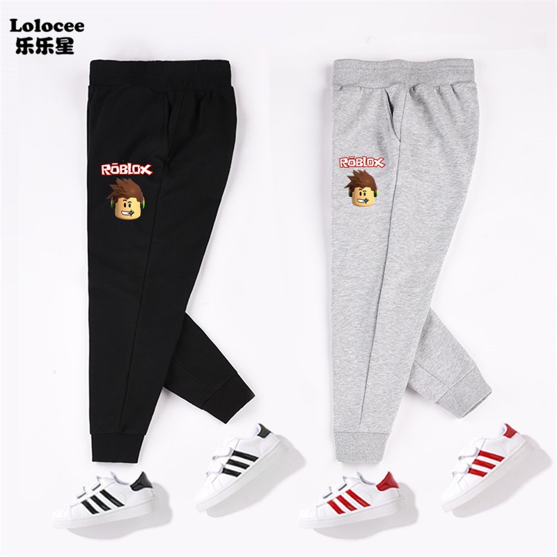 Boys Roblox Sweatpants Casual Athletic Clothing Jogger Running Pants Black Grey Shopee Malaysia - black sweatpants roblox