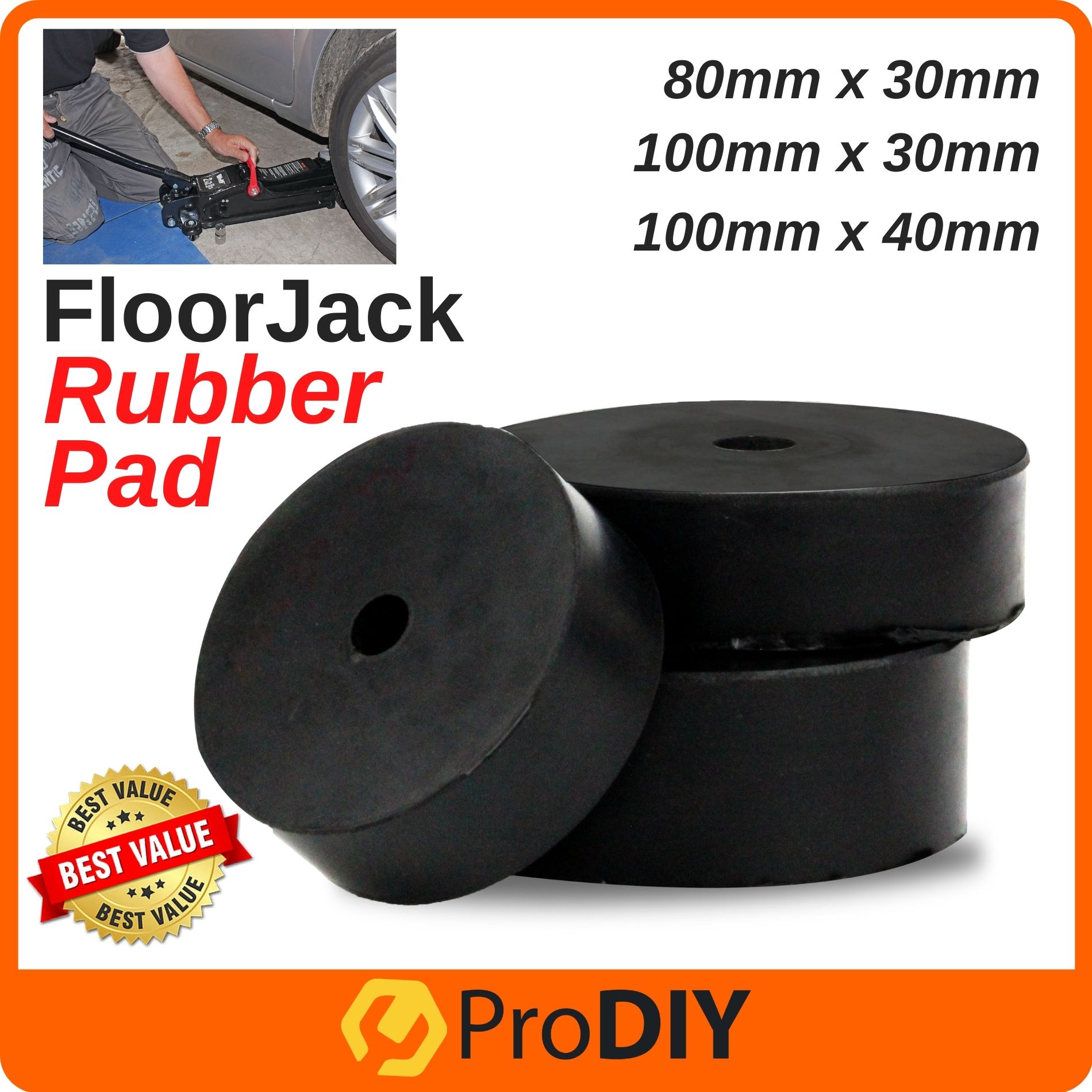 Universal Floor Jack Cushion Rubber Pad Round Type Car Rail Adapter