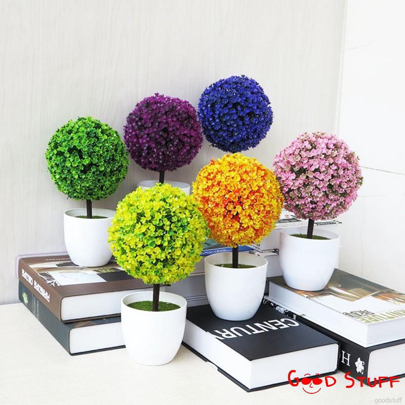 Artifical Fake Leaves Simulation Small Potted Plant Wall Home Decorative Flower