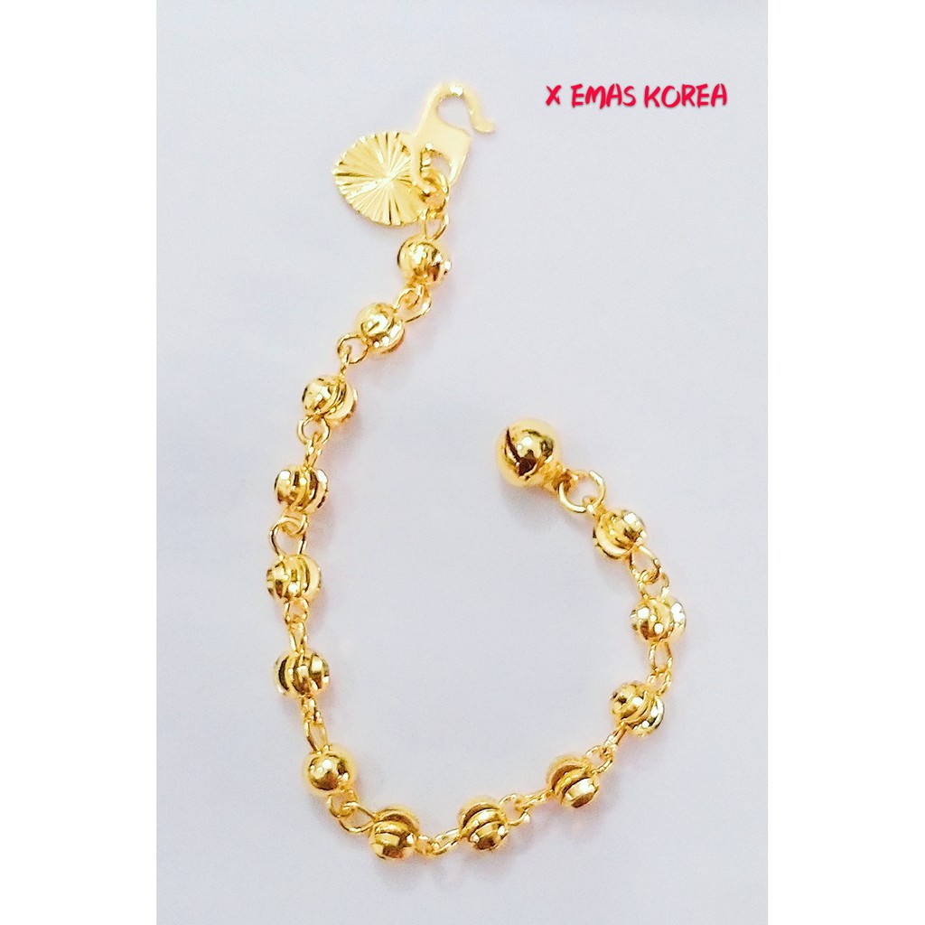 Rantai Tangan budak bulat 5mm EMAS KOREA Jewellery Rantai Tangan budak bulat 5mm EMAS KOREA Jewellery
