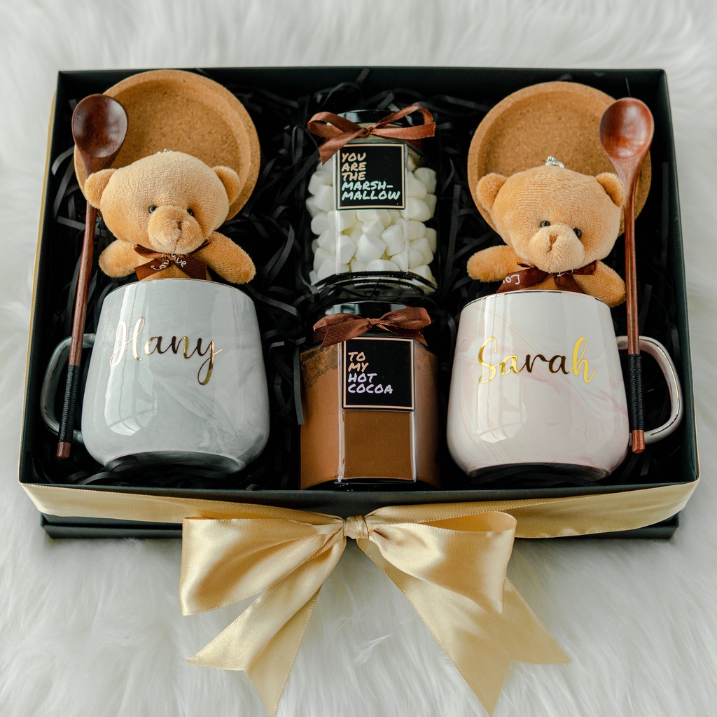 [MessengerCo] Better Together Box - You Are Marshmallow To My Hot Cocoa - Pun Cute Wedding Couple Gift Box