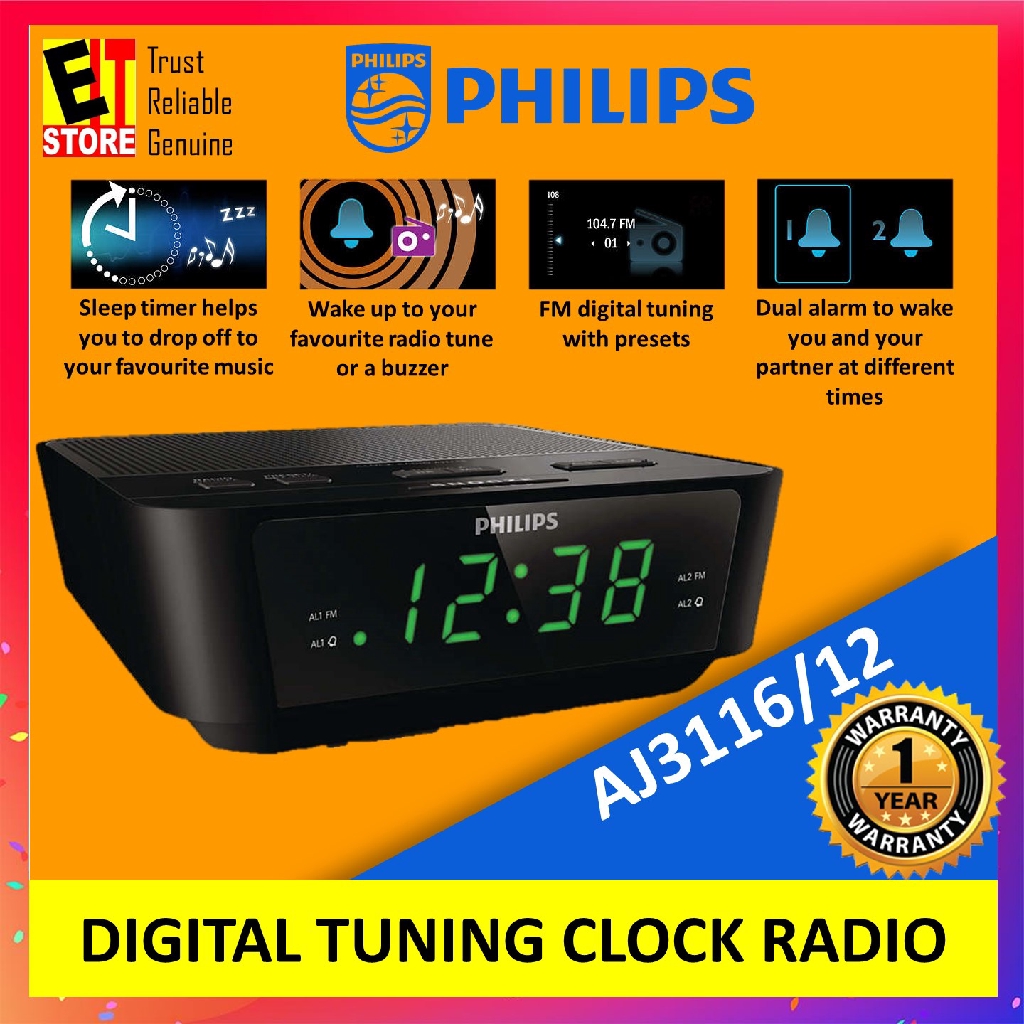 How To Set Alarm On Philips Clock Radio Aj3116m | Unique Alarm Clock