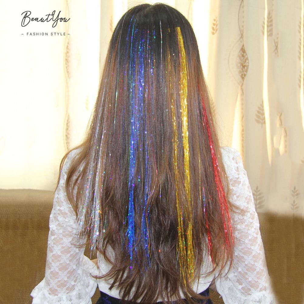 Beauty 1 Pack False Hair Strands Tinsel Glitter Hair Extension