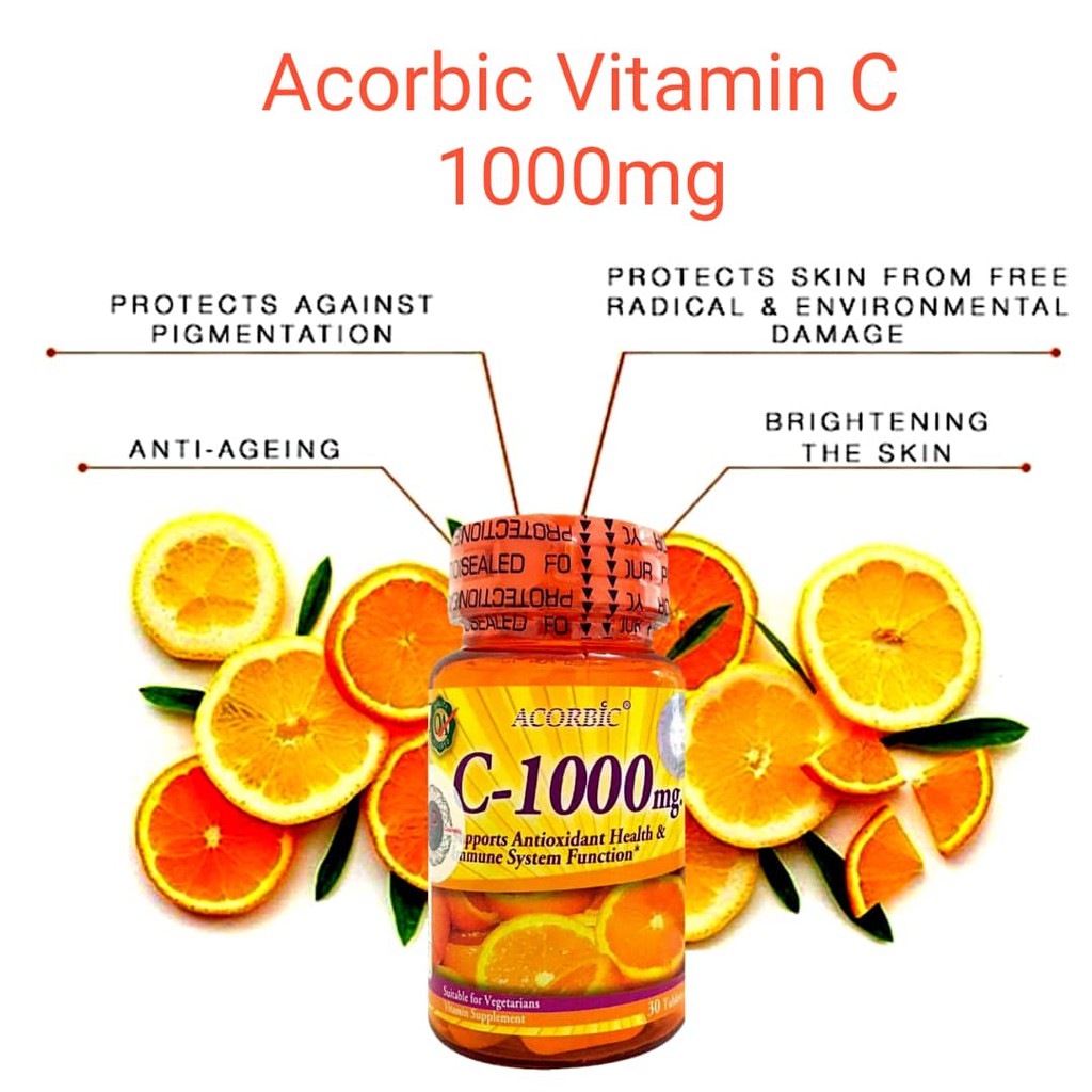 Offer Original Acorbic Vitamin C 1000mg 100 Original Shopee Malaysia