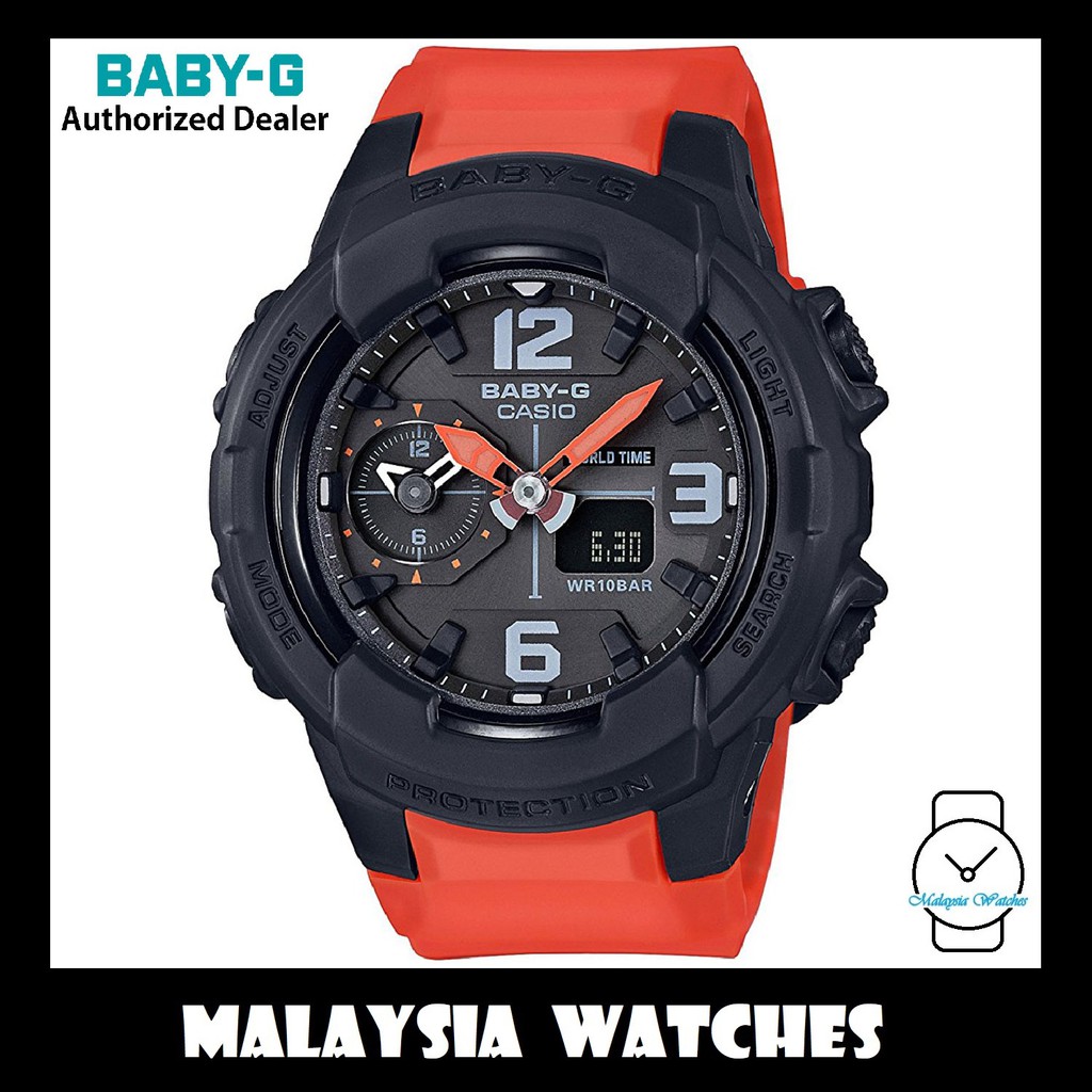 casio watch orange and black