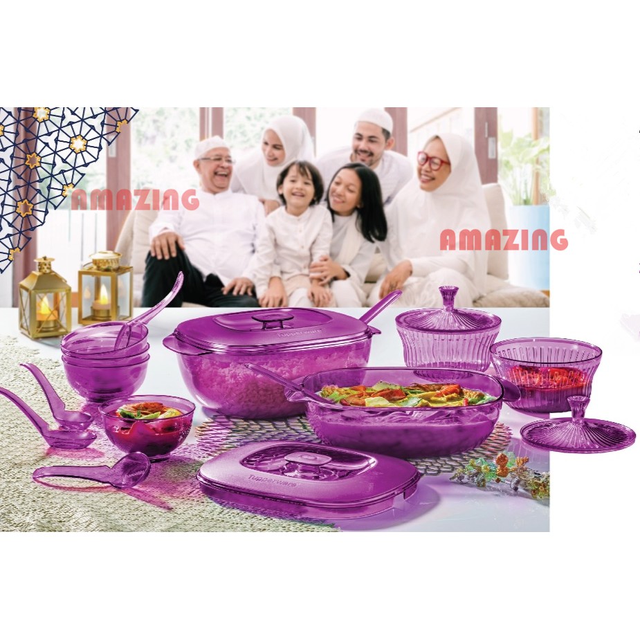 Tupperware Purple Royale Crystalline Set pwp Bowl with Spoon or Small Server