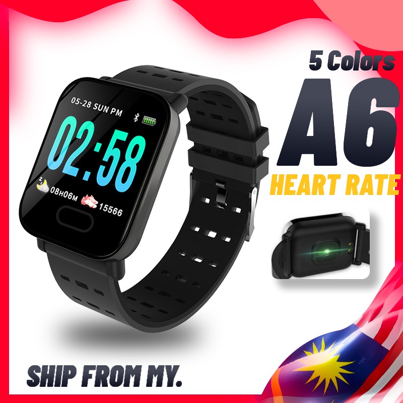 A6 Jam Pintar Bluetooth Smart Watch Sport Band Heart Rate Monitor Fitness Tracker Sleep Monitor Smartwatch Shopee Malaysia