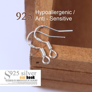 CRAFTYCAT 925 Plated Silver Hypoallergenic Anti Sensitivity Needle Ear Hook DIY Craft Earrings Handmade Accessories