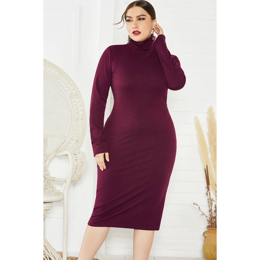 dark red sweater dress