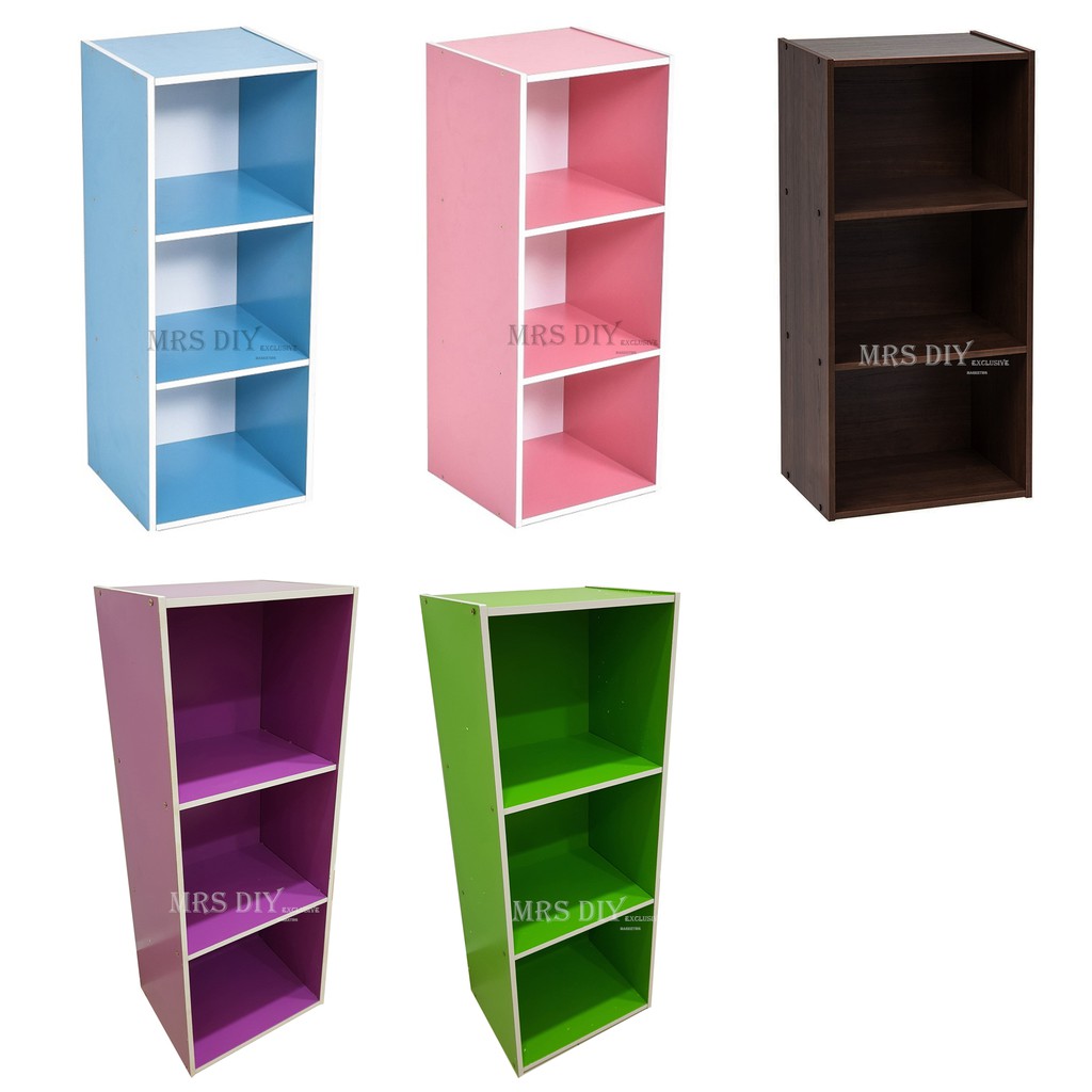 MRS DIY BOOK SHELF RAK  BUKU 3 COMPARTMENT UTILITY 