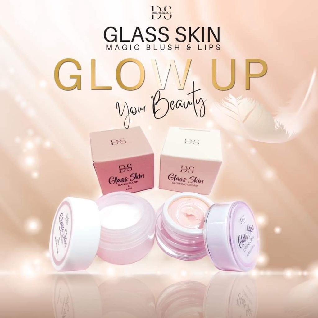 GLASS SKIN GLOWING CREAM/MAGIC BLUSH LIPS BY DUCHESS SKIN ORIGINAL