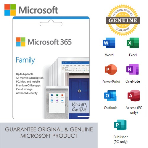 [ORIGINAL & GENUINE] Microsoft Office 365 Family/ Home Premium 6 Users ...