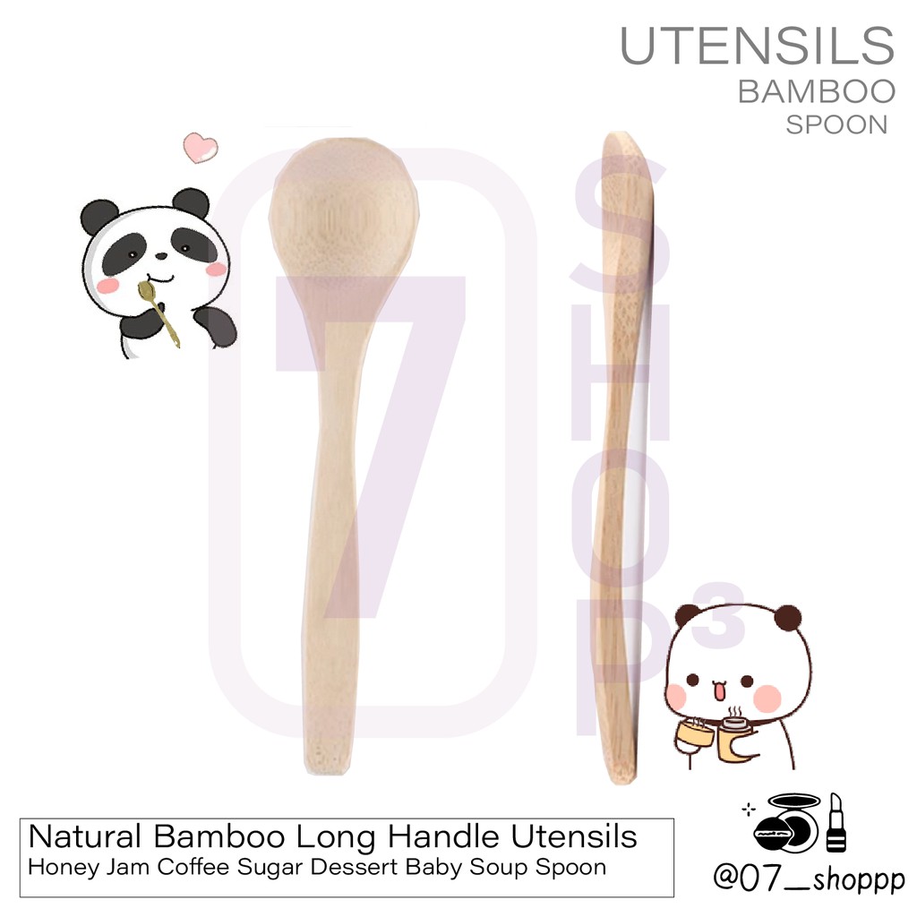 [READY STOCK]（Wholesale 13*2.8cm）Natural Bamboo Wooden Spoon Wooden Utensils | Asli Buluh Sudu Kayu | 天然竹制餐具木汤匙木勺子