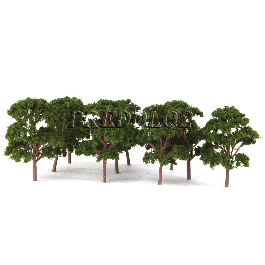 5 X 1:50-75 Plastic Green Model Trees For Railway Train Park Landscape 14.5cm 