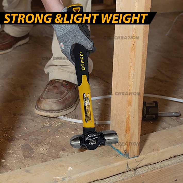 UOFFC Ball Pein Hammer Drop Fiberglass Handle Ball Pein Hammer