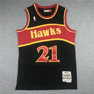 【5 styles】NBA jersey Atlanta Hawks No.21 Wilkins retro black and other styles basketball jersey