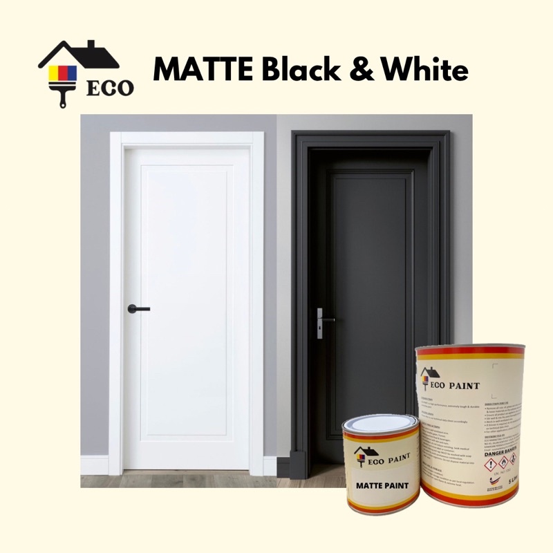 [All MATTE] 1L & 5L Eco Paint MATTE FINISHED Wood Paint & Metal Paint( For Wood & Metal ) Cat Minyak, Cat Kayu, Cat Besi