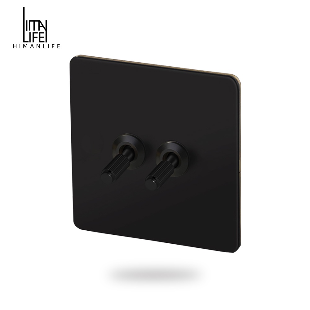 Himanlife Light Switch Black Stainless Steel Panel Toggle Switch Lever Retro Style 220v 1 2 3 4