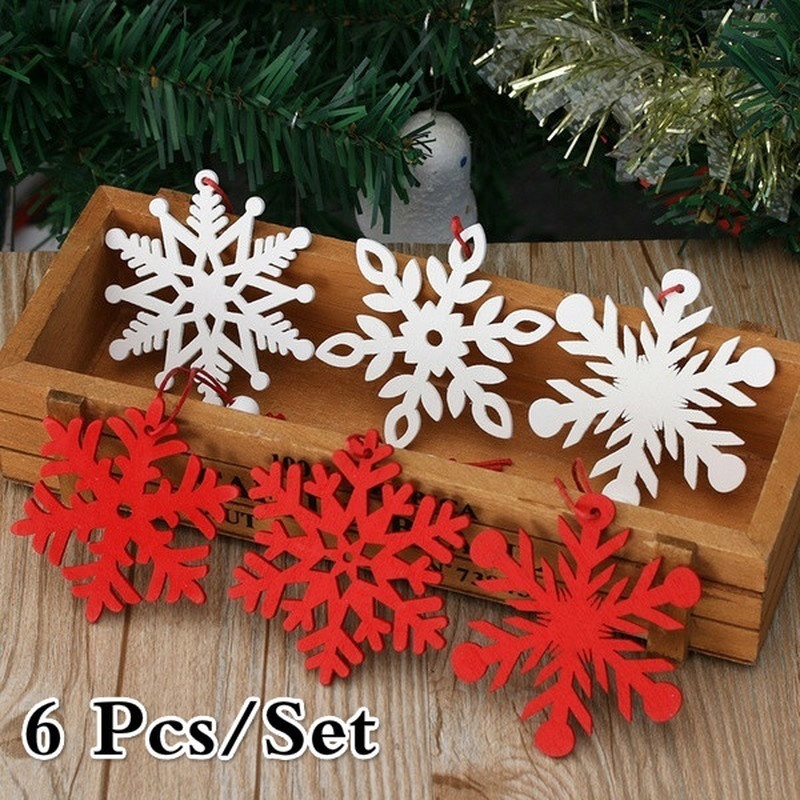 Christmas Snowflakes&Star&Tree Wooden Pendants Ornaments Home Tree Decor CF 