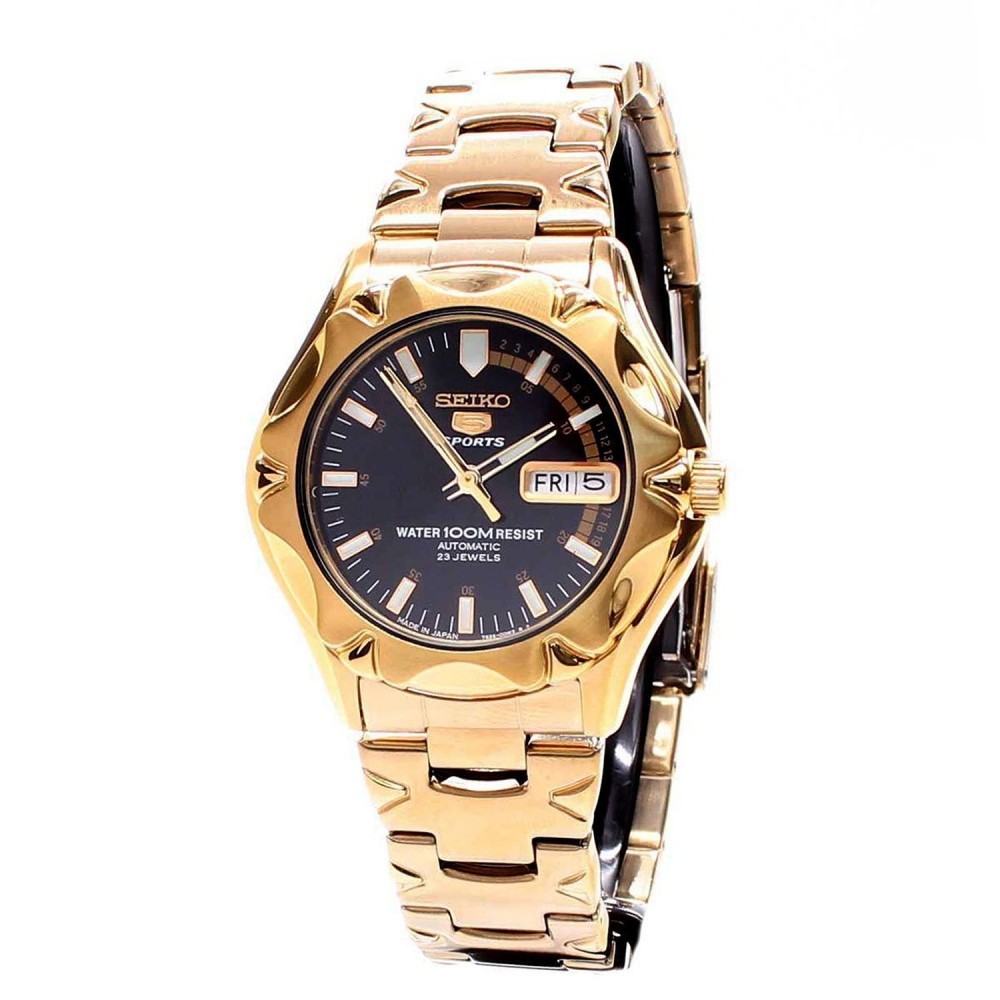 seiko 5 sports automatic 23 jewels gold