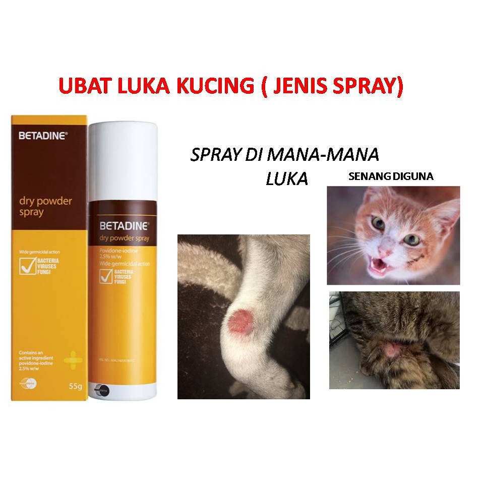 UBAT LUKA KUCING (SPRAY) BETADINE .  Shopee Malaysia