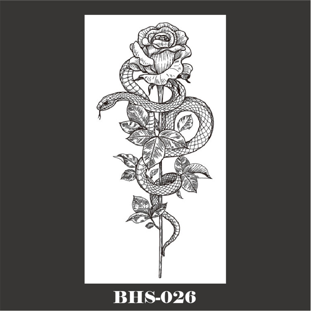XJ-10 Pattern Choose Snake Tattoo Dark Tide Cool Arm Black Mamba Death Snake  Skull Tattoo Fashion Women Sticker | Shopee Malaysia