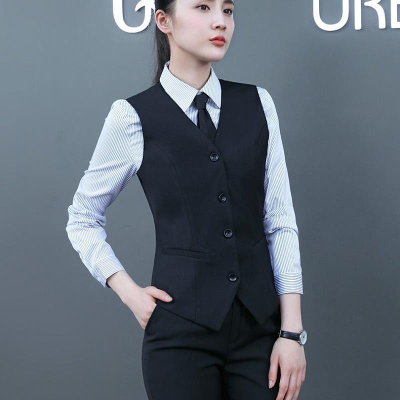 Essential Must 【SpotSend】Women's Vest Short Business Suit Waistcoat Slim Slimming Work Clothes Jacket 4o2B - Image 3