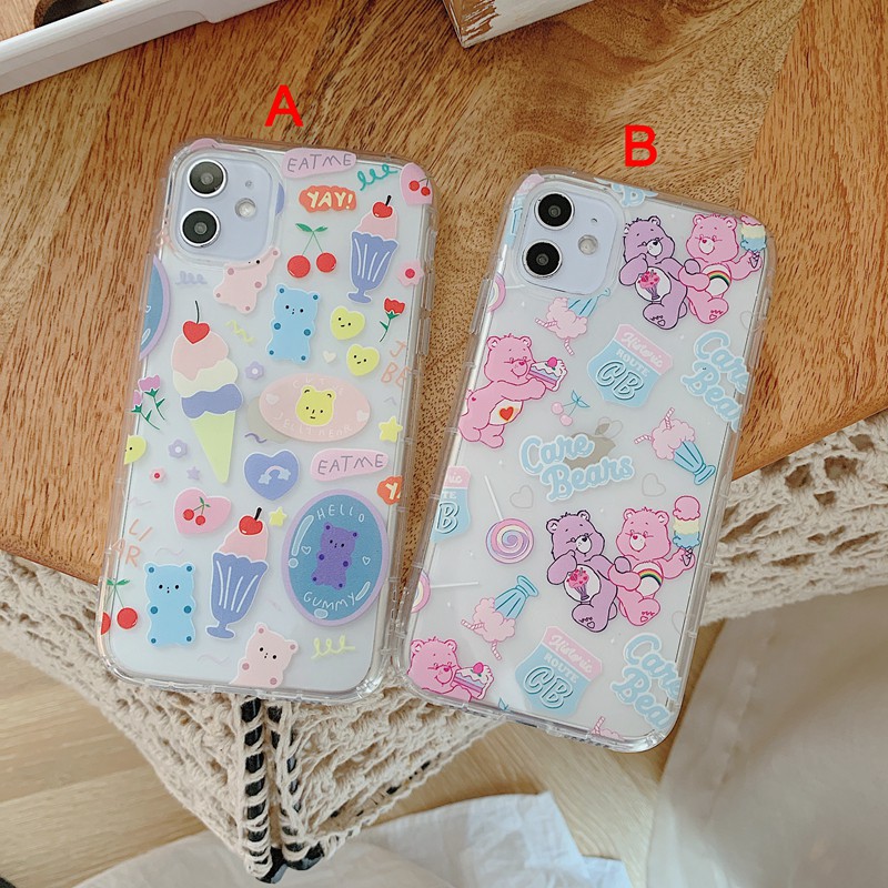 Iphone 11promax 11pro 11 X Xs 6 7 7 8 7 8plus Xr Xsmax Mobile Phone Care Bears Eat Me Soft Tpu Shell Transparent Case Shopee Malaysia