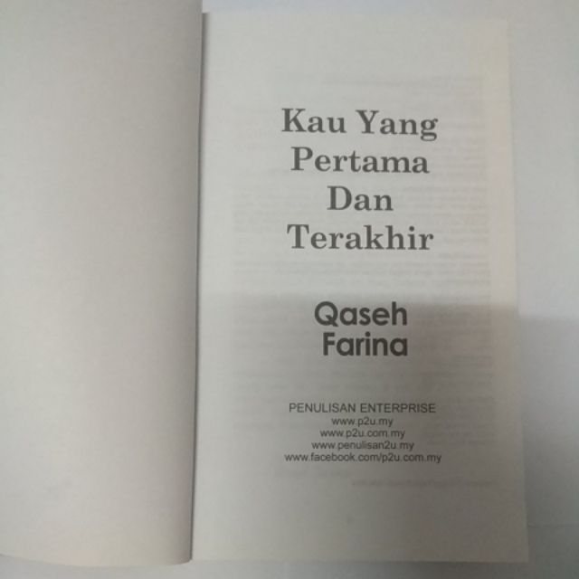 novel kau yang pertama