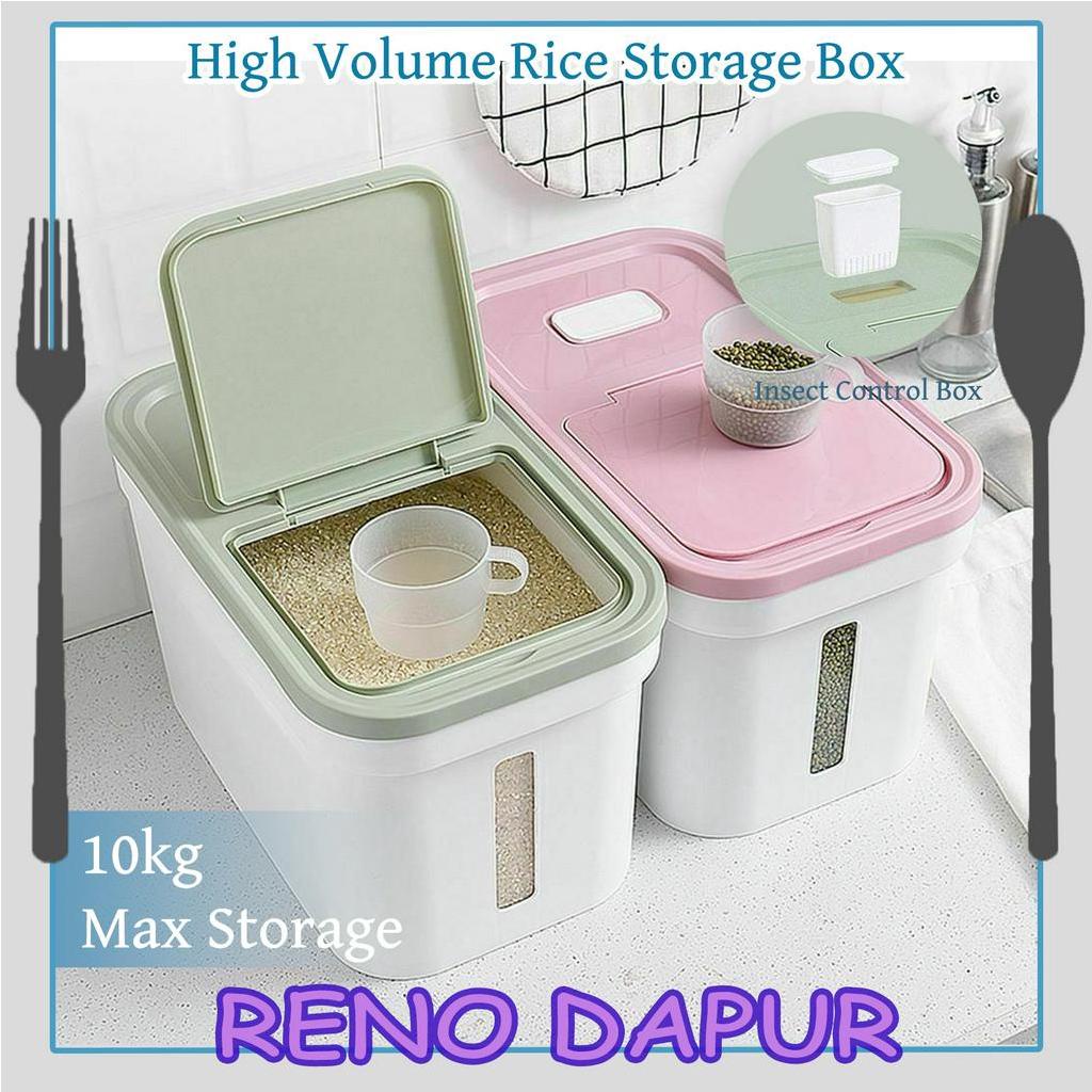 10KG Rice Storage Box Container Cereal Rice Grain Dispenser Storage Box Insect Moisture Proof Bekas Tempat Simpan Beras