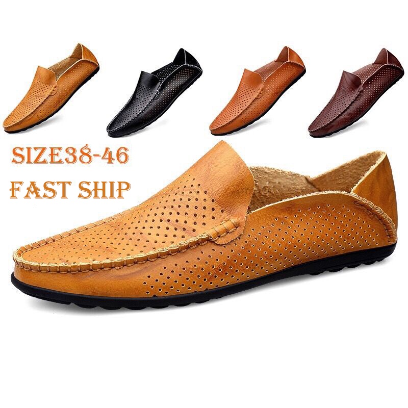 🎉Cool🎉Ready Stock Large Size 38~46 Men's Leather Loafers Cool and ...