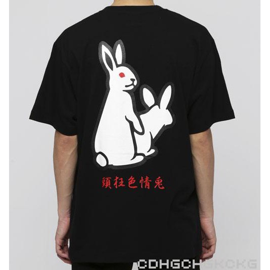 Japanese Tide Brand Fr2 Head Big White Rabbit Two Rabbits Fxxking Rabbits Short Sleeve T Shirt Half Sleeve Shopee Malaysia