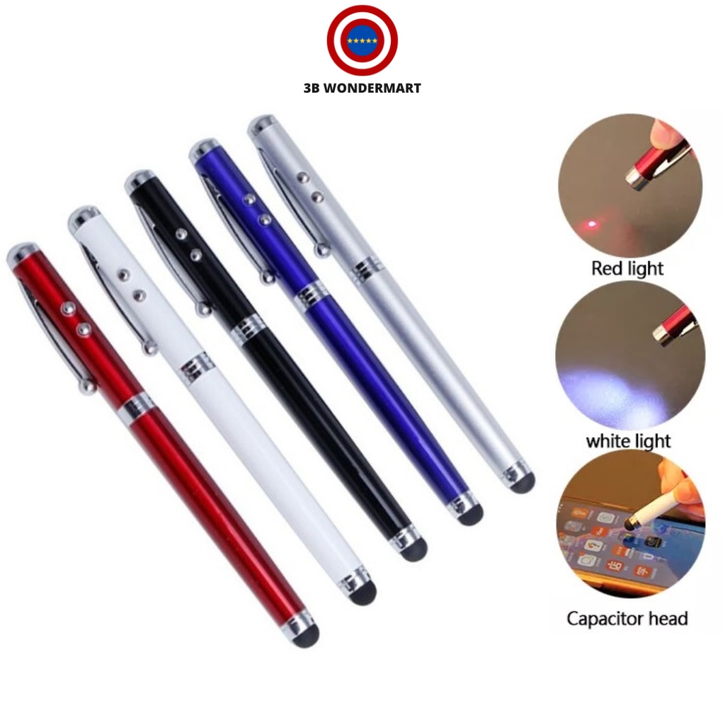 Compatible 4 in 1 Laser Pointer LED Torch Touch Screen Stylus Ball Pen ...