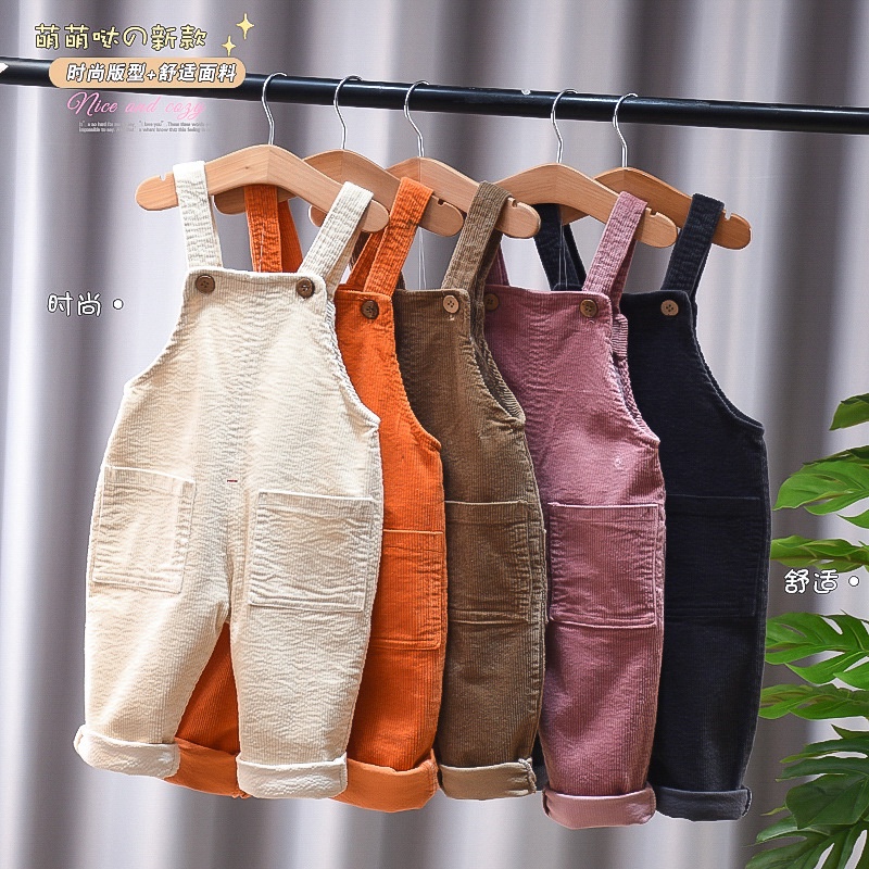 Corduroy baby pants denim overalls trousers boys and girls overalls |  Shopee Malaysia