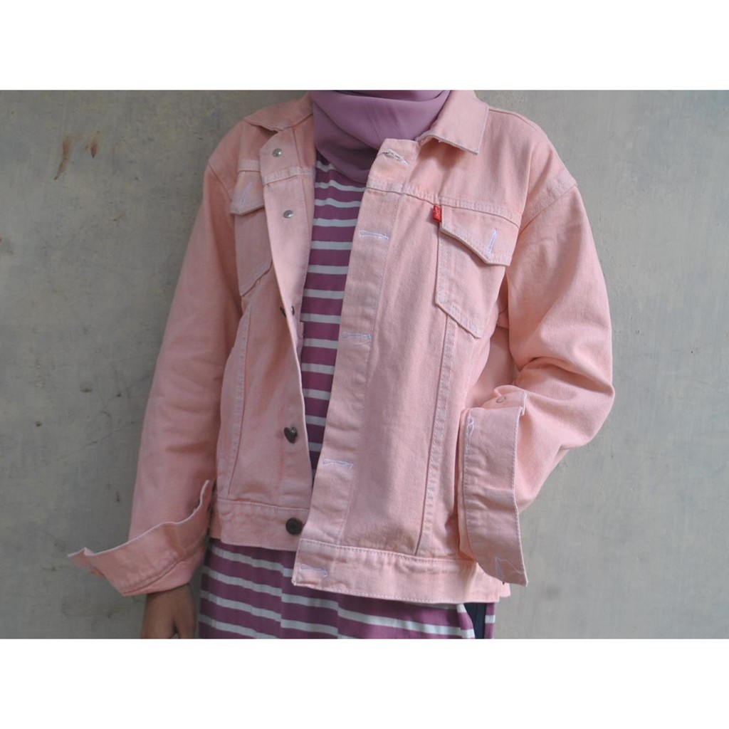 baby pink jeans jacket