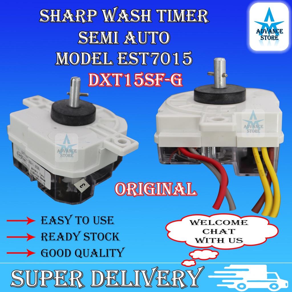 WASH TIMER EST7015 EST 7015 = DXT15SF-G WASHING MACHINE SEMI AUTO ORIGINAL WASH TIMER SHARP