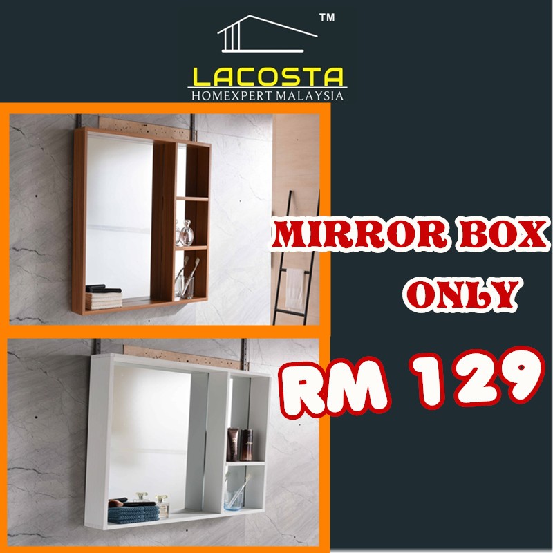 Mirror Box 590mm X100 X 650 Basin Cabinet Bathroom Mirror Bathroom Accessories Sanitary Sinki Toilet Cermin Faucet Shopee Malaysia