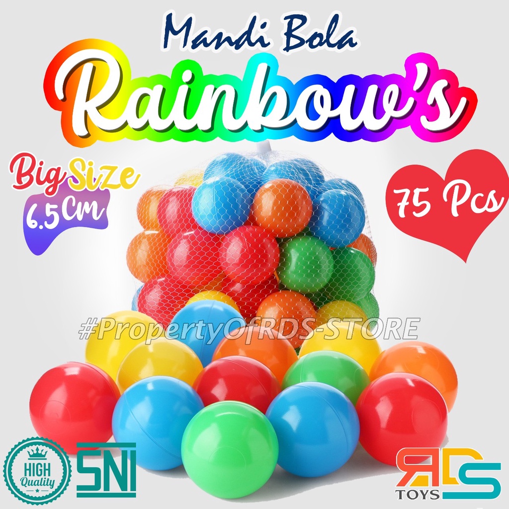 Kids Toys Rainbow Series Plastic Balls / Rainbow Children Bath Ball SNI