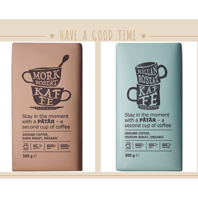 IKEA PATAR Organic Ground Coffee Dark/Medium Roast Arabica Beans 500g