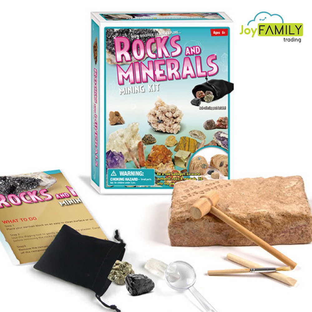 Kid Toy Educational Rock & Minerals Crystal Mining Kit Archaeologist