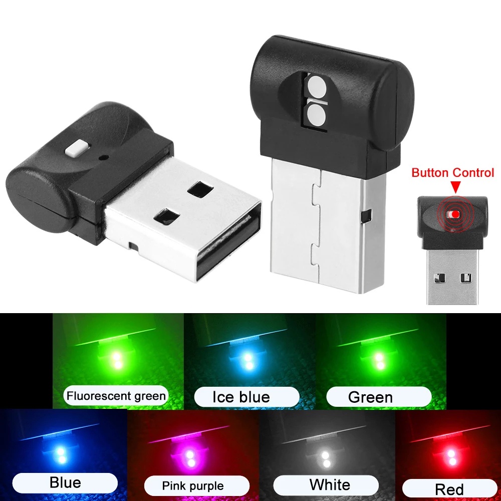 7 Colors Mini Car USB Light / LED Modeling Light Car Ambient Light / USB LED Car Atmosphere Lights / Car Auto Lamp DJ RGB Lights / Neon Interior Light Car Interior Decorative Light Car Goods