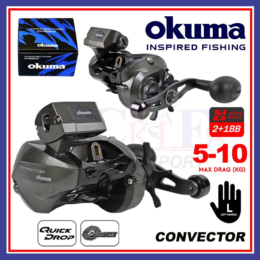 Okuma Convector Cv-354dlx Left Hand Low Profile Line Counter Fishing Reel 