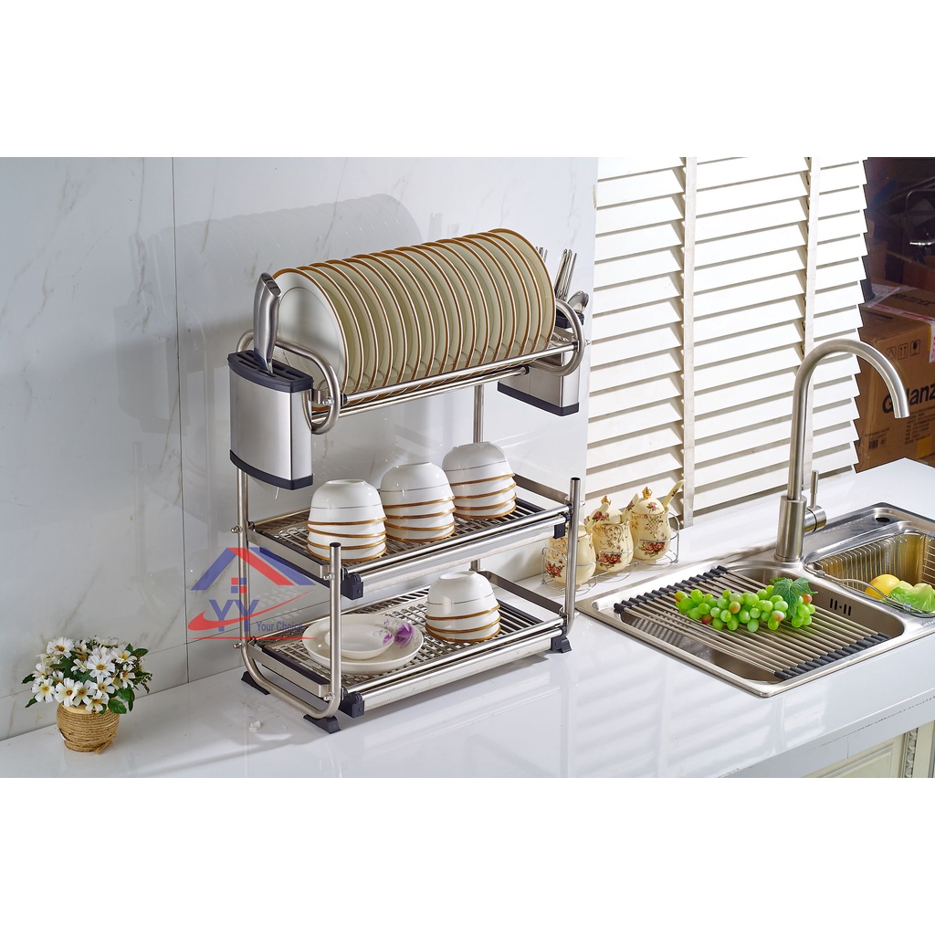 SUS304 High Quality Stainless Steel 3 Tier Dish Rack / Wall Type Multi ...