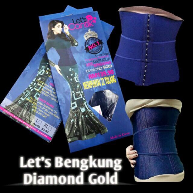 Toktik Hot Style Ready Stock Original Lets Bengkung Diamond Gold 24 Tulang Corset By Nur Sajat Shopee Malaysia
