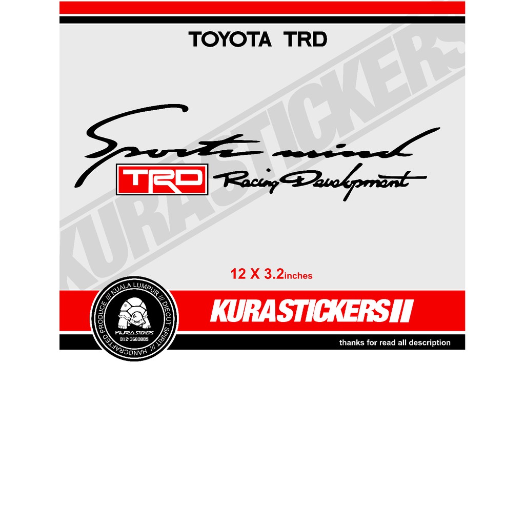 STICKER SPORT MIND TRD RACING DEVELOPMENT. STICKER TOYOTA. STIKER ...