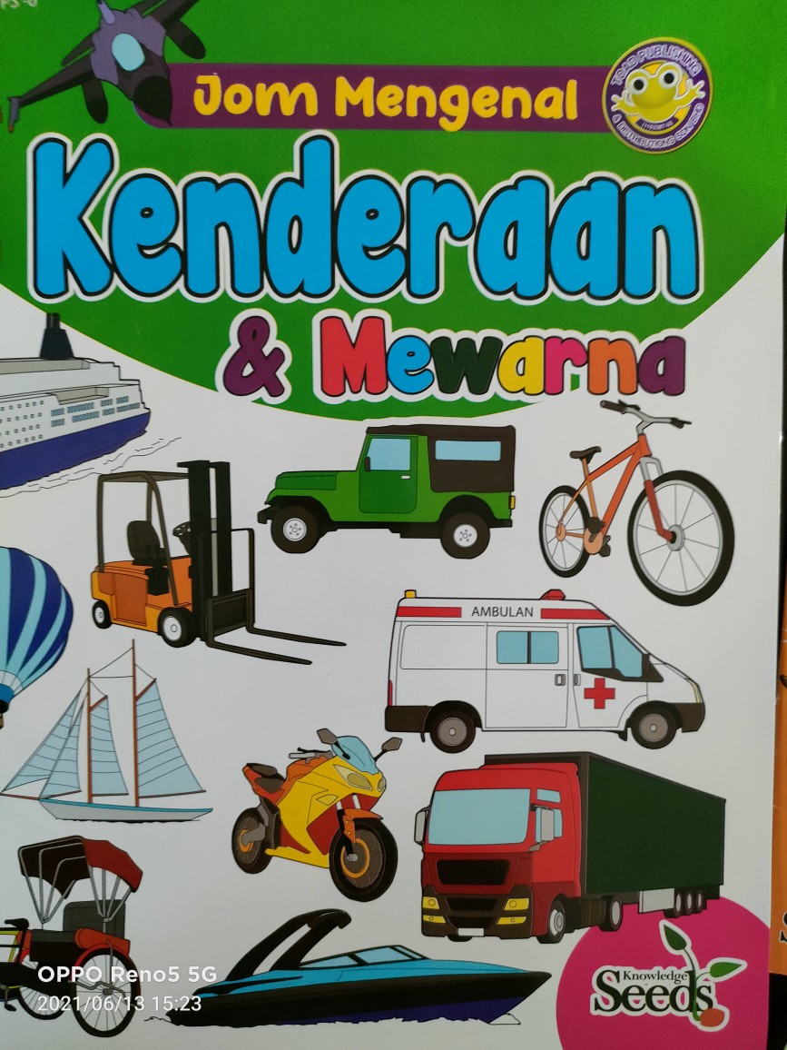 Pre School Kid Book Buku Kanak Kanak Pra Sekolah Jom Mengenal Kenderaan Mewarna Tps Series 6 B4 Size 16pgs Shopee Malaysia