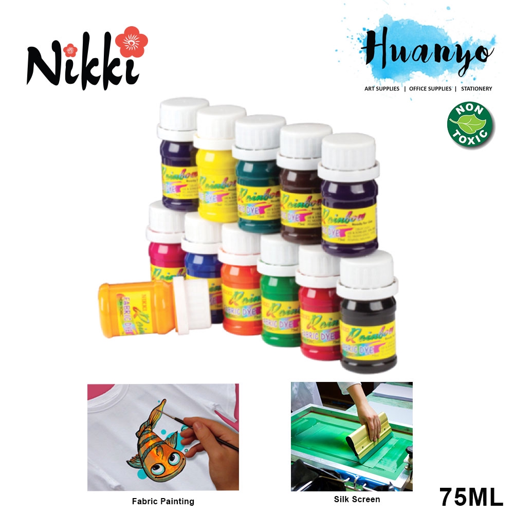 NIKKI Rainbow Non Toxic Fabric Paint Dye (75ML) Shopee Malaysia