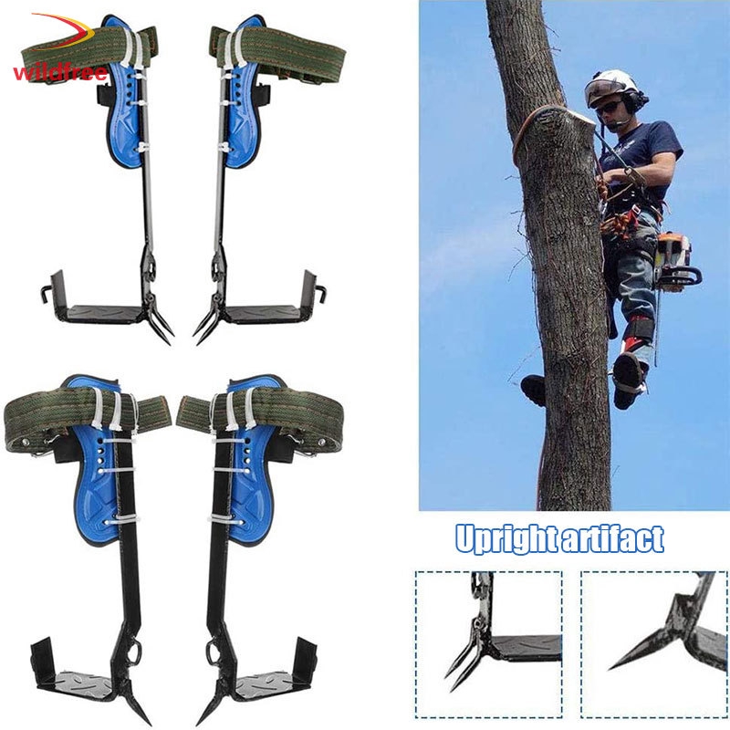 Tree Pole Climbing Spike Set 1/2 Gears Steel Claw Climbing Tree Spikes with Adjustable Safety Belt Straps